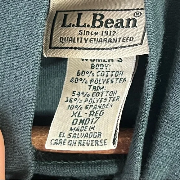 L.L. Bean Forest Green Women's Turtleneck Long Sleeve Top Size XL Cotton Blend - Picture 5 of 8